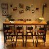 Customer OEM design vintage industrial wrought iron bar table furniture
