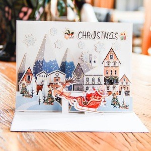 customise handmade paper craft 3d pop up christmas greeting cards pop up for christmas day