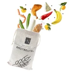 Customizable Environmentally Reusable Natural Pure Linen Fabric Drawstring Bread Protective Storage Bag