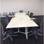 Customized 6/8 Seats Office Meeting Training Room Table Conference Table With  Circular Mobile Phone Holder Shelves
