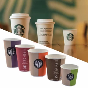 Customized cheap take away hot drink craft papercup disposable kraft tea coffee carrier paper cup holder