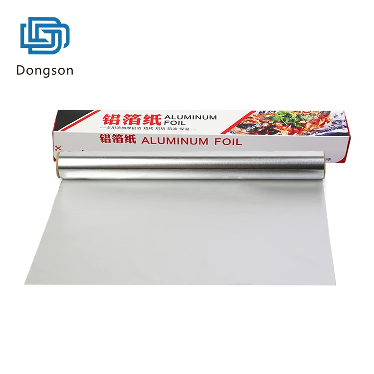 Customized disposable food grade household kitchen cooking frozen barbecue 8011 aluminum foil roll paper