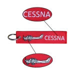 Customized embroidered Aviation key chains Logo Cessna embroidered key chains