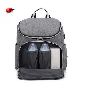 Customized  Multifunctional Charging Diaper Bag Mummy Baby Backpack Bag With Stroller Straps