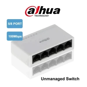 Dahua Fanless Unmanaged Plug &amp; Play Network Switch 10/100Mbps Ethernet Splitter Support IEEE802.3af/at