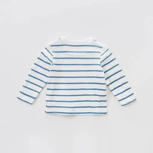 DBZ7247 dave bella spring baby boys striped printed t-shirt boys handsome top children high quality tees