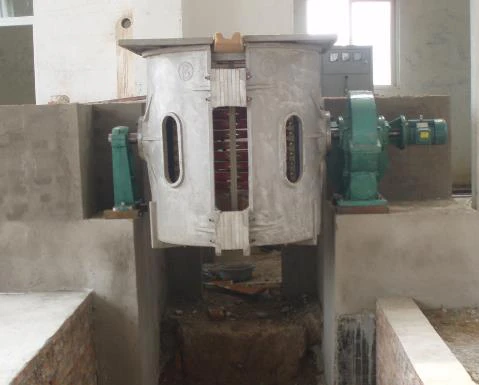 DINGHONG brand factory price auto tilting type aluminum/copper/steel scrap smelt melting induction furnace