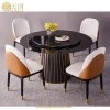 dining room furniture round black marble dining table with rotating centre