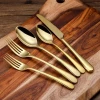 Dubai Knife And Fork Spoon Gold Cutlery Set ,Titanium PVD Coating Luxury Gold Flatware
