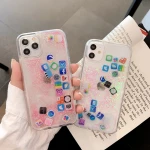 Dynamic Quicksand Cover For iPhone 11 12 Pro Max Liquid Hard Phone Shell For iPhone 6 7 8 Plus X XR XS Cute apps icon Case Capa