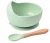 Eco friendly feeding auxiliary dining suction plate waterproof saliva bib unbreakable bowl set baby silicone bibs set