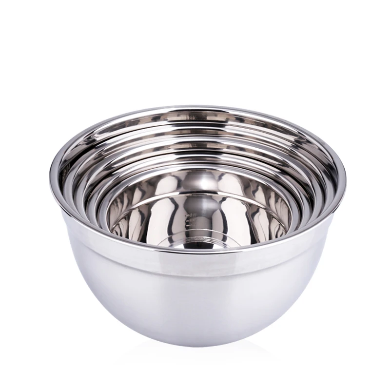 Eco-friendly kitchen non skid personalized salad bowl set stainless steel mixing bowls
