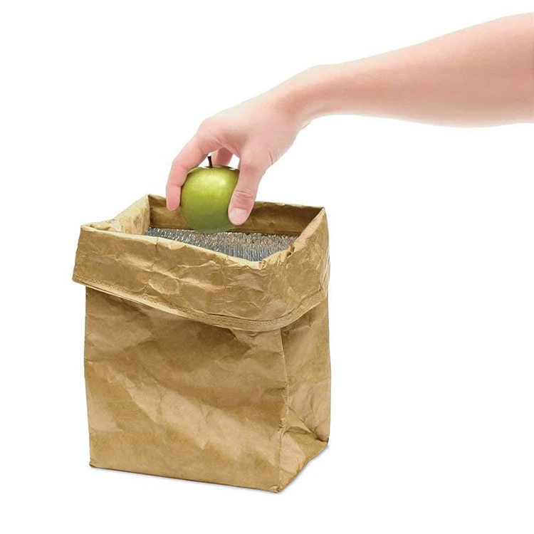 Eco Friendly Reusable Custom Printed Logo Cooler Bag Insulated Waterproof Paper Tyvek Lunch Bag