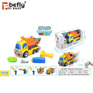 Educational take apart car construction block set diy toy with b/o tool