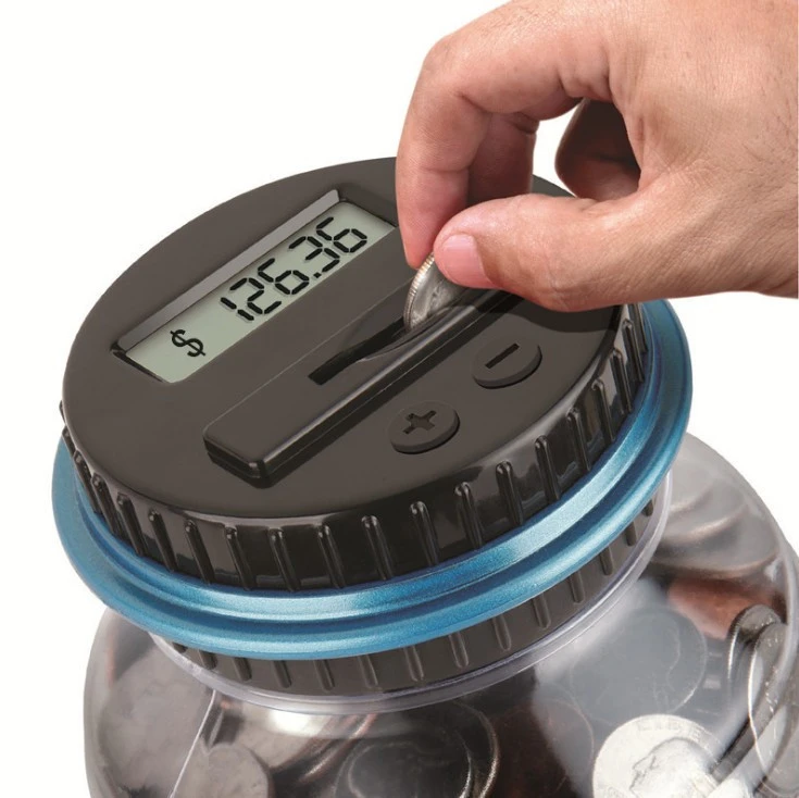 Electronic counting coin saving pot Large Money Boxes Digital Counting Led Showing Money Jar piggy bank