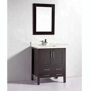 espresso or black color quartz top bathroom furniture