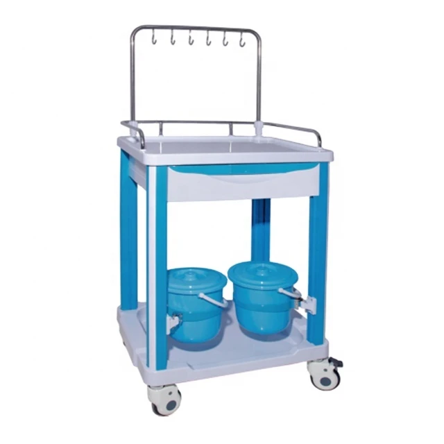 EU-TR530 Factory ready to ship ABS  iv treatment medical mobile hospital infusion trolley with drawer