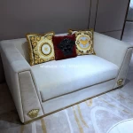 European italian style living room furniture sofa set luxury lobby sofa velvet loveseat soft leather modern sectional sofa