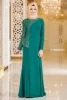Factory Direct Cheap Clothing Green Color Muslimah Malaysia Juba With Lace
