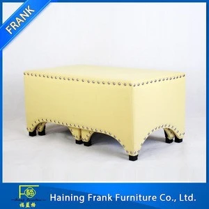 Factory Direct rectangular leather storage ottoman / foldable storage ottoman/storage stool