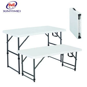 Factory Sale 10 People White HDPE Outdoor Rectangular Plastic Folding Table
