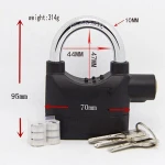factory Suppliers security siren alarm bicycle lock motorbikes padlock door lock