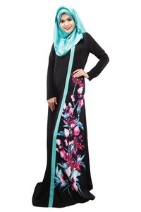 Factory supply abaya islamic clothing long black dress custom muslim long dress muslim women plain color long maxi
