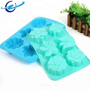 Factory wholesale best selling products 6 cavity different shape flower shape funny silicone cake mold