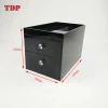 Factory Wholesale High Quality black desk organizer with 2 Drawers Acrylic Storage Box plastic table collection box