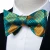 Import Fashion Cyan Gold Jacquard Check Self-Bow Tie Set for Mens from China
