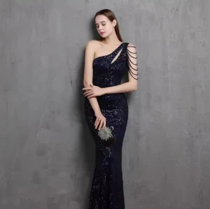 fashion elegant club party dress wholesale one shoulder long dress elegant  womens evening dress