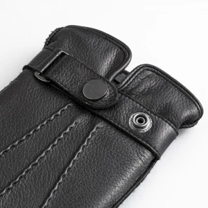 Fashion leather gloves thin wear resistant winter warm black sheepskin Unbroken Style