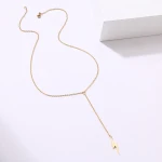 Fashion Lightning Pendant Gold For Women Metal Chain Necklace Party Charm Stainless Steel Jewelry Accessories Gifts
