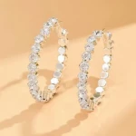 Fashionable full rhinestone large hoop Temperament diamond butterfly Tassel earrings for women