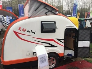fiberglass teardrop pop up top camper trailer