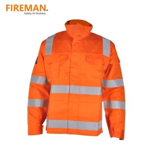 flame retardant waterproof winter rain jacket reflector industrial clothing