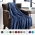 Import Flannel Fleece Luxury Blanket Washed Blue Throw Lightweight Cozy Plush Microfiber Solid Blanket from China