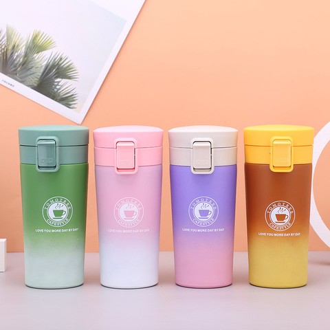 Flypeak custom logo 380ml 500ml coffee cup double wall insulated stainless steel car mugs travel coffee cup tumbler with lid