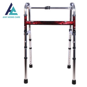 Foldable lightweight aluminum height adjustable walking zimmer frame  for elderly