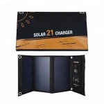 foldable outdoor waterproof 21W power cell phone portable solar panel charger