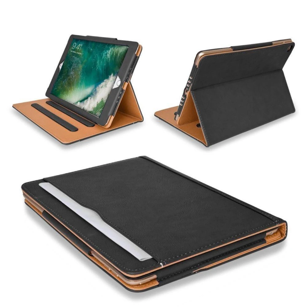 For Ipad 9.7 2018 Pro 9.7 10.5 12.9 2017 PU Leather Black Tan Tablet Case For IPad 2/3/4 /5/6 Air 1 /2 Pro 9.7 2016 Stand Cover