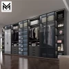 Foshan Bedroom Furniture Grey Design Modern Bedroom Wardrobes Custom Design Glass Door Open clothes wardrobe cabinet