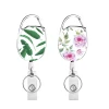 Free Shipping Fashion Flower Oval Yoyo Badge Holder Custom ID Retractable Badge Reel with Key Ring, Belt