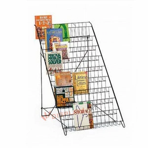 free standing metal wire book/magazine display racks