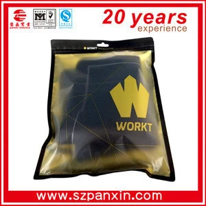front clear back gold foil clothes bag with rounded corners