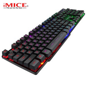 Gaming Mechanical Feeling Keyboard 104 Keycaps RGB Backlit Computer Gamer Keyboard For Laptop DOTA