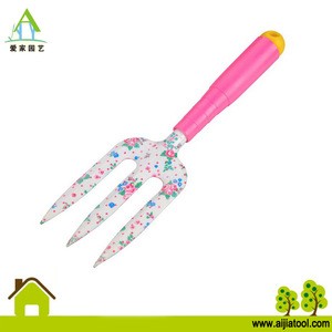 Garden hand tool set fork with floral printing