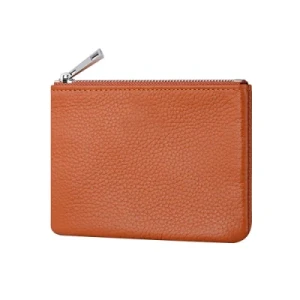 Genuine Leather Change Purse with Zipper