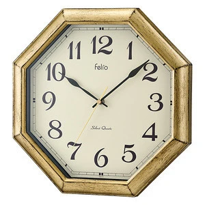 Gold color antique classic wall clock promotional for home decoration