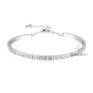 Grace Jewelry Luxe Unique Statement Fine Fishon Trendy Fine Jewelry 925 Silver Bangle for Women